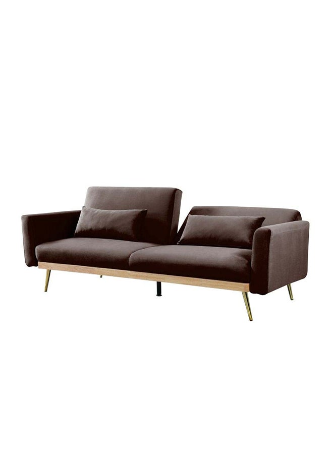 DANUBE HOME Flare Fabric Sofa Bed  Modern Design Two Seat Sofas Comfortable Living Room Furniture 187 x W 77 x H 77 cm Brown  - Image 2