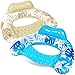SLOOSH Inflatable Pool Floats Adult2 Pack Pool Chairs with Cup HoldersXLarge Blow up Floats ChairHammock Noodle Mat Leaves Design for Relaxing Summer Water Fun Swimming Party BeachBlueChampagne - Image 3