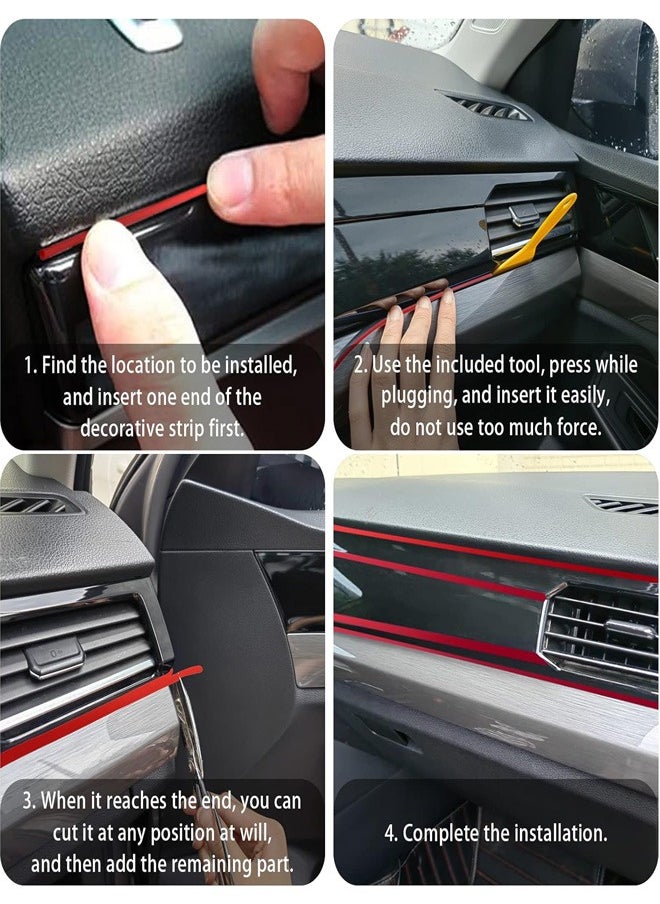 RATSAW - Car Interior Trim Strips 16.4ft Car Electroplating Decoration Styling Door Dashboard Flexible Interior Trim Accessories with Installing Tool - Image 1