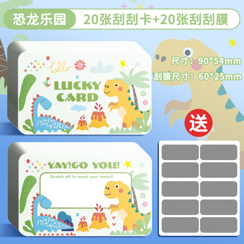 Dragon Year Scratch-Off Reward Cards for Students 20 dinosaur paradise 
