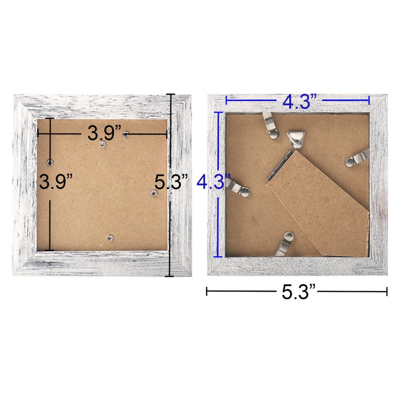 TOFOREVO Picture Frames 4x4 Set of 2 Distressed White Wood Grain Photo Frame for Gallery Wall Mounting or Tabletop Display - Image 2