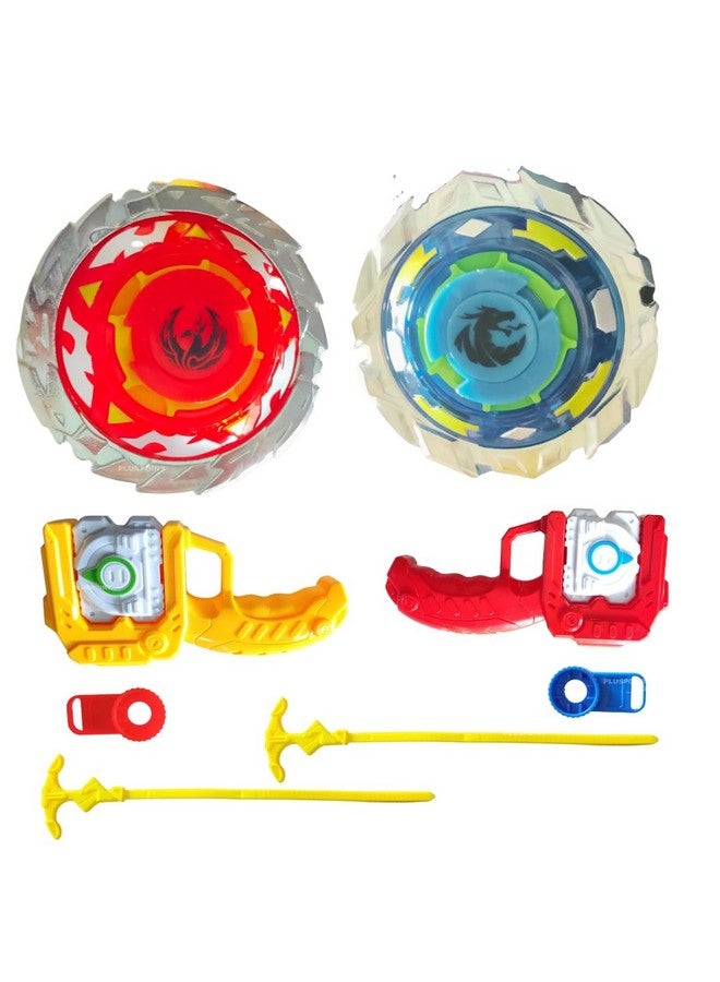 PLUSPOINT Bey Battling Top Burst Launcher Grip Toy Blade Set Gyro Blades Battling Tops Metal Fusion Starter Set with Launcher Gift Toys for Boys Kids Children Age 6+