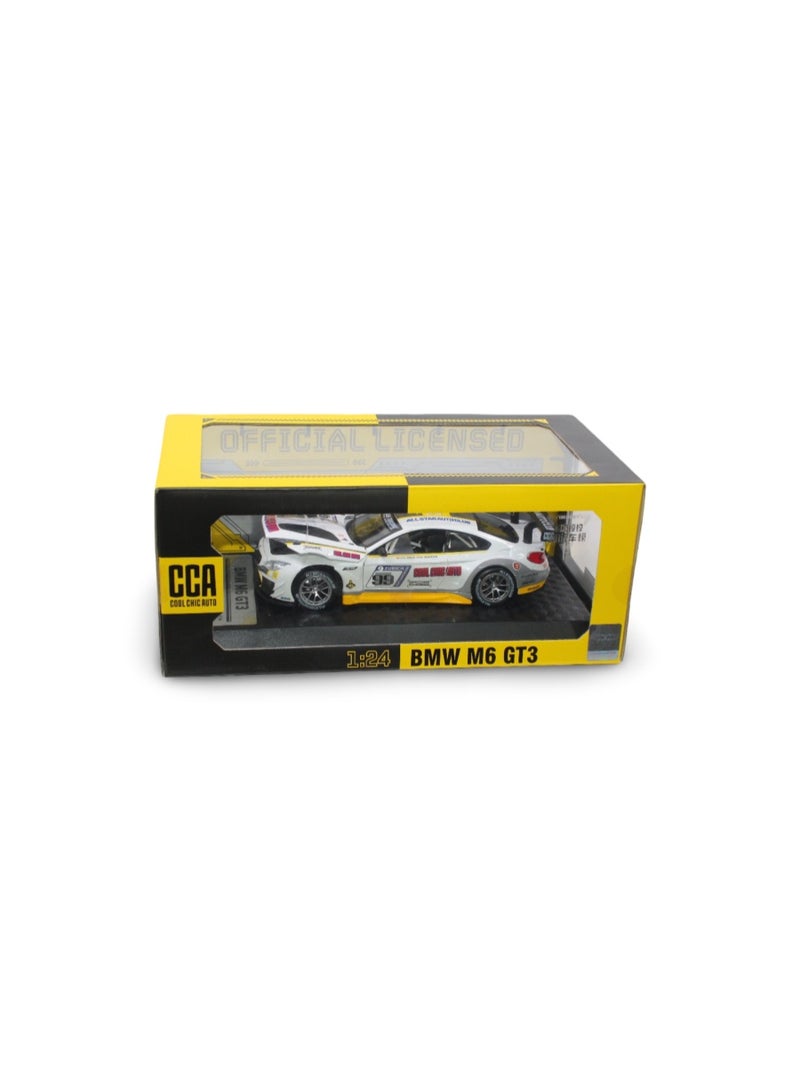 سي سي أيه سيارة BMW M6 GT3 مصبوبة من المعدن بمقياس 1:24 من CCA - باللونين الأحمر والأبيض - Image 1