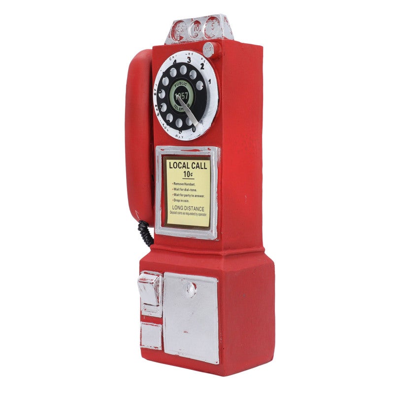 Crosley Vintage Wall Mounted Telephone Ornament Innovative Lifelike Wall Telephone Decoration for Coffee Shop Red - Image 2
