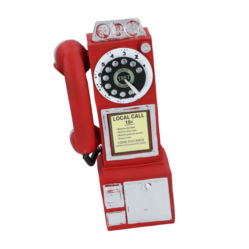 Crosley Vintage Wall Mounted Telephone Ornament Innovative Lifelike Wall Telephone Decoration for Coffee Shop Red - Image 5