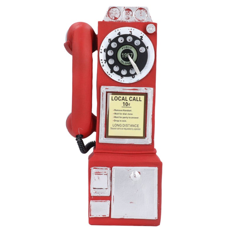 Crosley Vintage Wall Mounted Telephone Ornament Innovative Lifelike Wall Telephone Decoration for Coffee Shop Red - Image 1