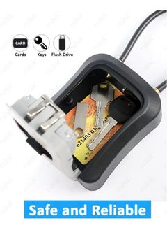 Rubik Key Storage Wire Padlock Safe Box with 4-Digits Combination Resettable Lock Hanging and Wall Mounted for Home Hotel Office - Gray/Black  - Image 4