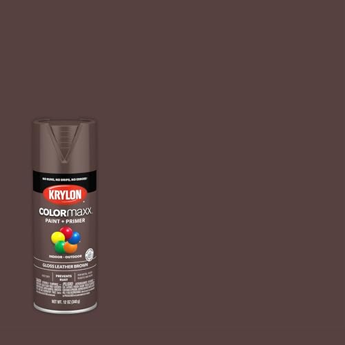 Krylon K05527007 COLORmaxx Spray Paint and Primer for Indoor/Outdoor Use, Gloss Leather Brown, 12 Ounce (Pack of 1) - Image 2
