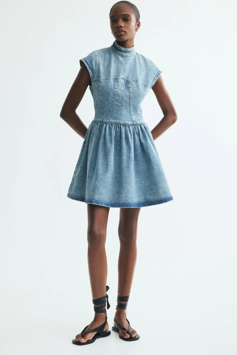 H&M Flared-skirt denim dress