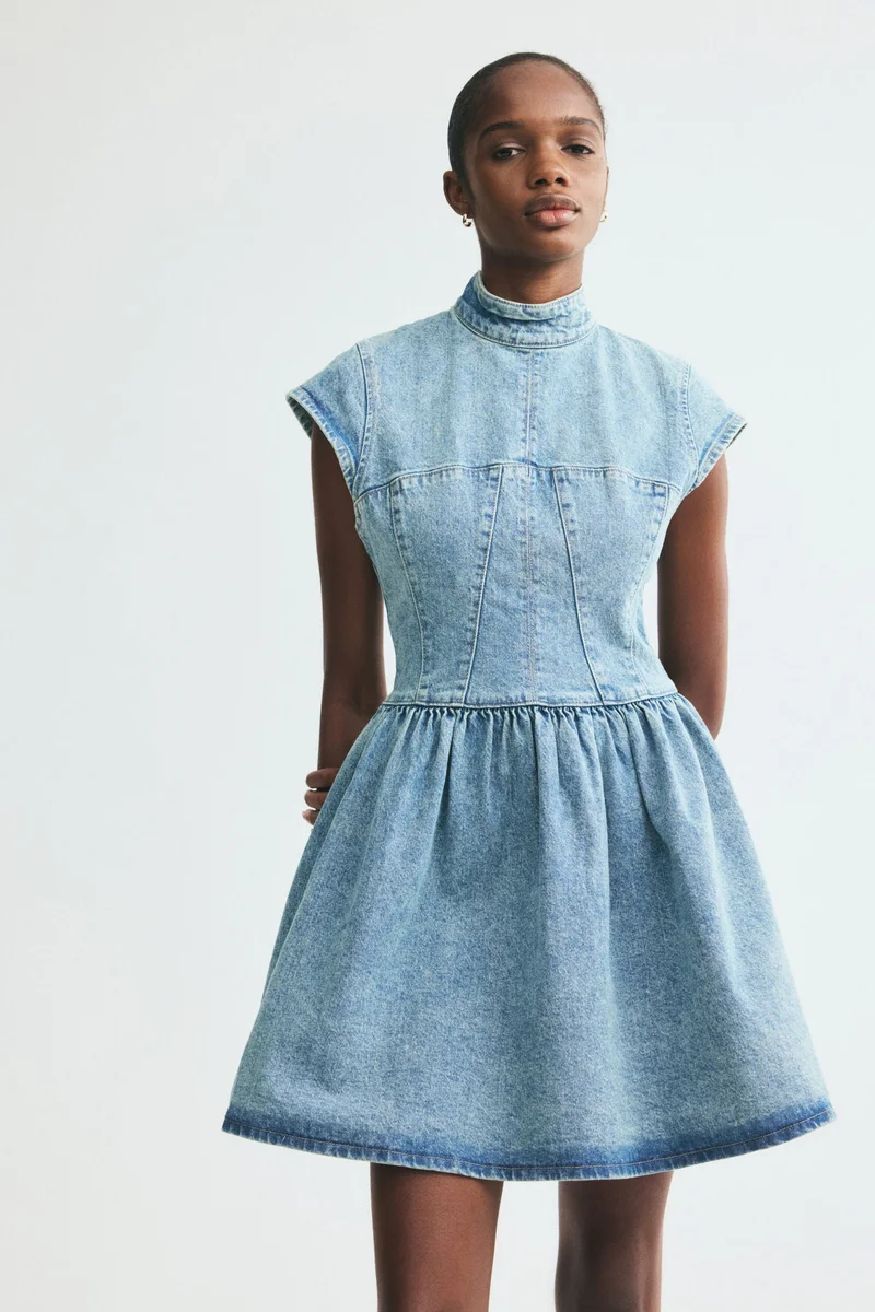 H&M Flared-skirt denim dress