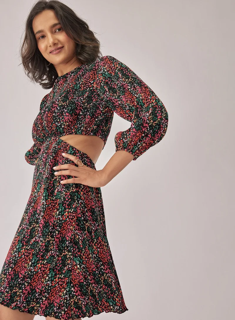 The Label Life Floral Cut Out Mini Dress