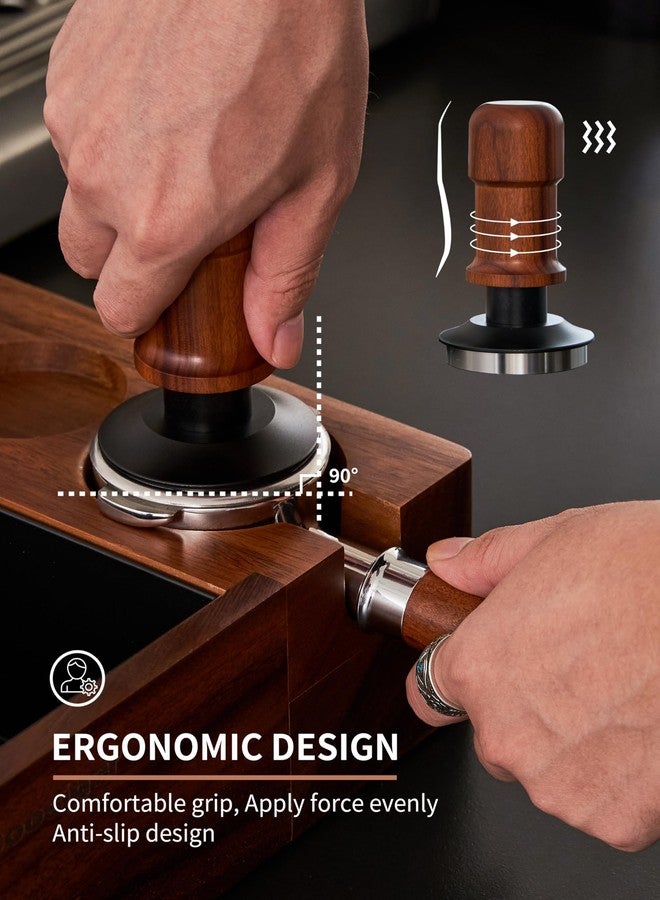 Coosigar 53.3mm Espresso Tamper,Premium Barista Coffee Tamper with Constant 30lb Calibrated Spring Loaded,Stainless Steel Base and Mahogany Hand,Fits for All 53mm54mm Portafilters,Espresso Accessories - Image 2