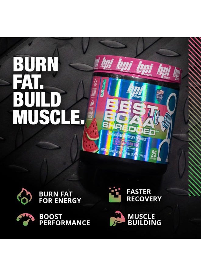 BPI SPORTS - Best BCAA Shredded - Converts Fat to Energy - Weight Loss and Lean Muscle Support - Post-Workout Recovery - Watermelon Ice, 25 Servings, 275 g - Image 1
