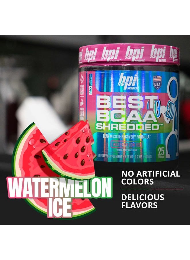 BPI SPORTS - Best BCAA Shredded - Converts Fat to Energy - Weight Loss and Lean Muscle Support - Post-Workout Recovery - Watermelon Ice, 25 Servings, 275 g - Image 1