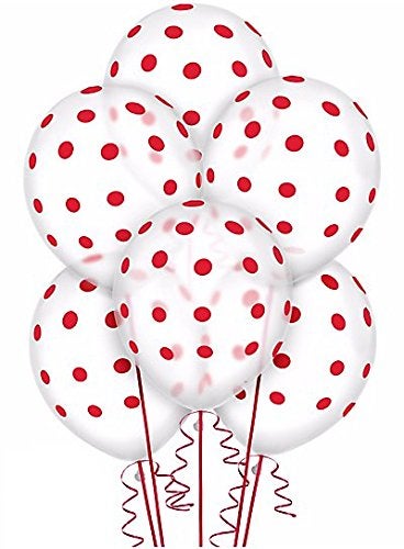 HK balloons® Polka Dot Birthday Party Balloons (white)- Pack of 25 - Image 3