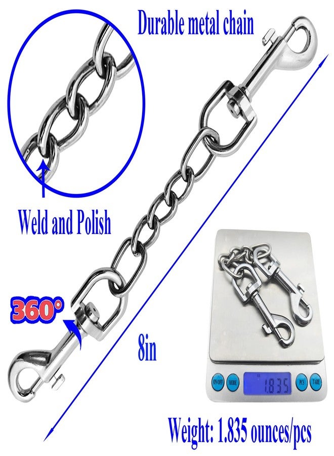 AncBace Dog Collar Safety Clip Metal Clasp Double Ended Connector 2 Pack Prong Chew Proof Backup Dog Clip for Pet Harness Collar Leash Necklaces Dog Strap Lead Carabiner Heavy-Duty Chain 8 inch - Image 2