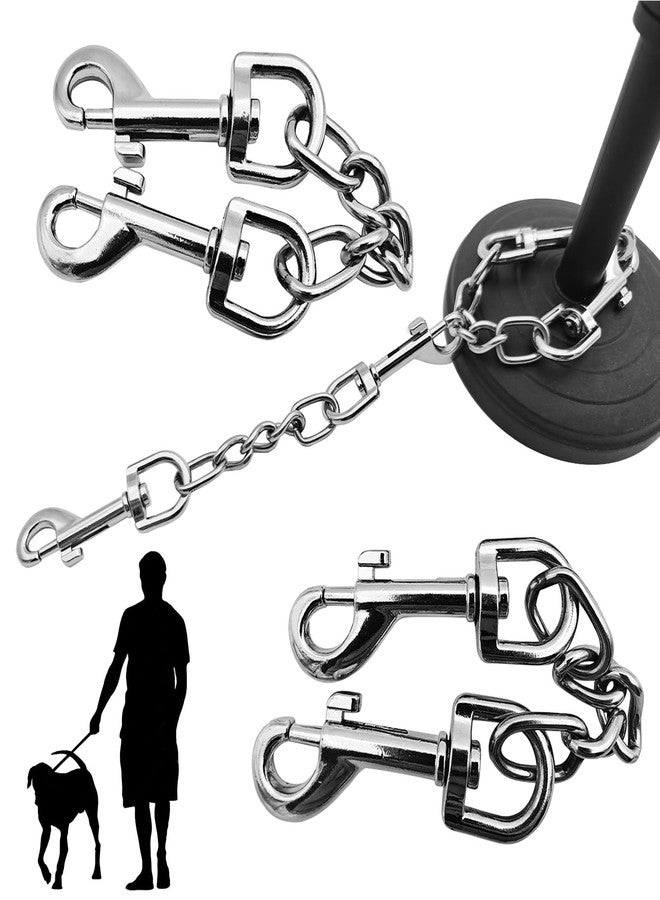 AncBace Dog Collar Safety Clip Metal Clasp Double Ended Connector 2 Pack Prong Chew Proof Backup Dog Clip for Pet Harness Collar Leash Necklaces Dog Strap Lead Carabiner Heavy-Duty Chain 8 inch - Image 4