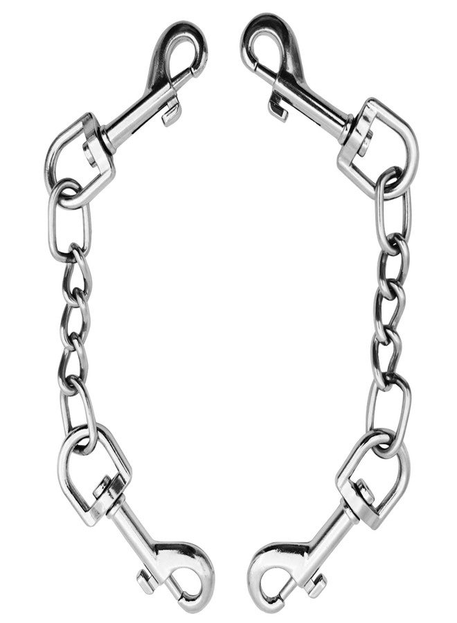 AncBace Dog Collar Safety Clip Metal Clasp Double Ended Connector 2 Pack Prong Chew Proof Backup Dog Clip for Pet Harness Collar Leash Necklaces Dog Strap Lead Carabiner Heavy-Duty Chain 8 inch - Image 1