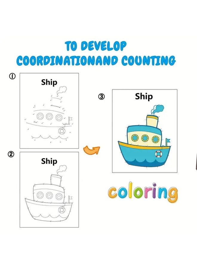 Transportation Dot To Dot Book For Kids Ages 3 8 Connect The Dots Coloring Educational Activity - Image 4