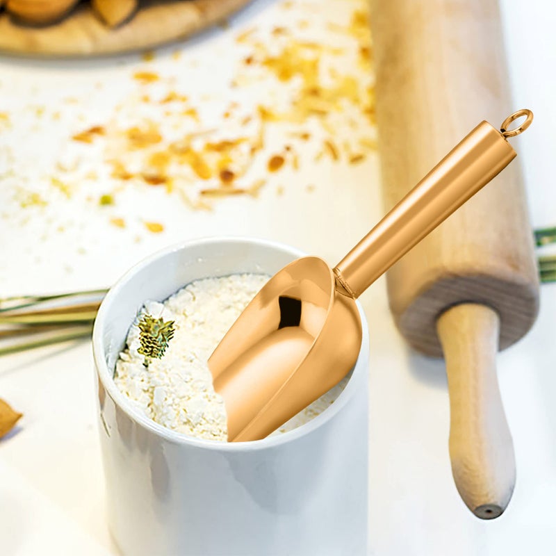 TeamFar Mini Scoop Set of 4, 3 Oz Small Canister Jar Gold Candy Utility Scoops Stainless Steel for Kitchen Scooping, Healthy & Dishwasher Safe - Image 5