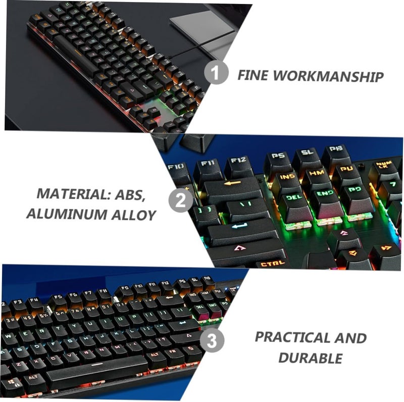 Mechanical Gaming Keyboard RGB Backlit 104 Keys Wired Tactile Switch USB Wired Backlight Keyboard for Esports and Office Use, Black - Image 3