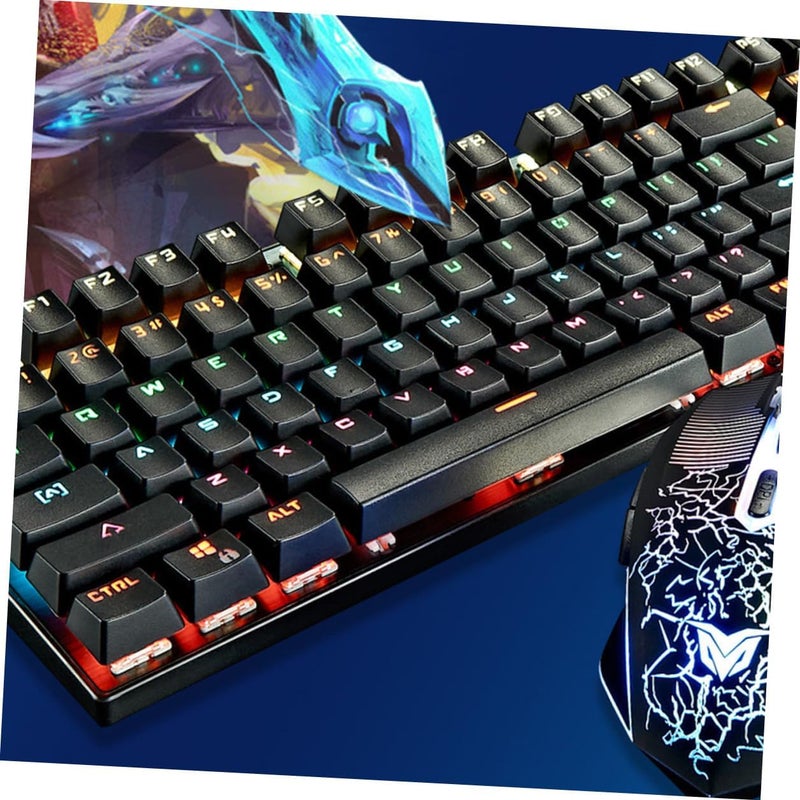 Mechanical Gaming Keyboard RGB Backlit 104 Keys Wired Tactile Switch USB Wired Backlight Keyboard for Esports and Office Use, Black - Image 5