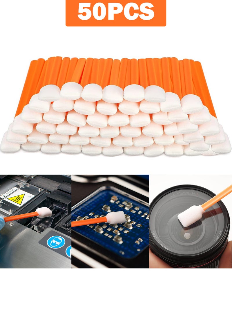 50pcs Foam Cleaning Swabs, 13cm Square Rectangle Cleaning Sponge Sticks for Solvent Format Inkjet Printers Cameras Optical Lenses Equipment Print Heads Electronics Sewing Machine Cleaning - Image 1