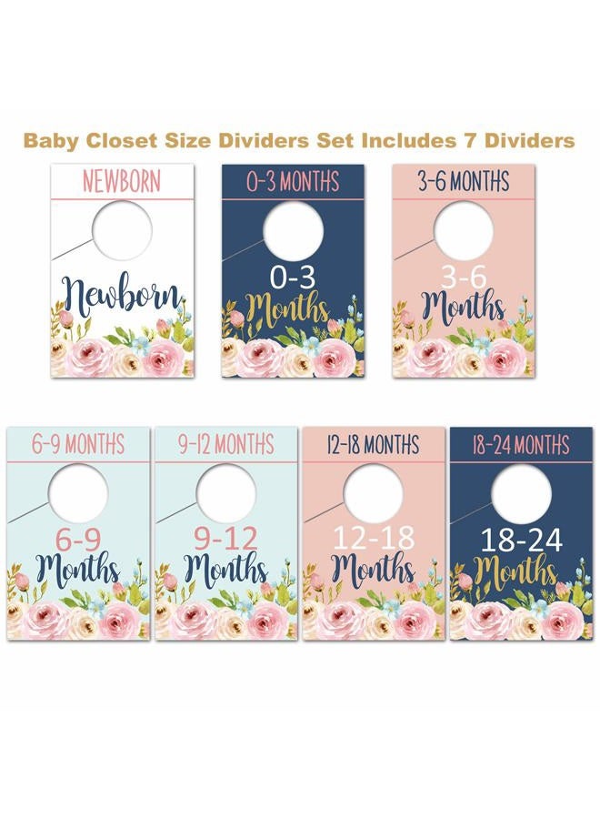 None/Brand Baby Closet Organizer, Floral Dividers for Girl, 7pcs Size Dividers (Newborn-24 Months) - Image 2