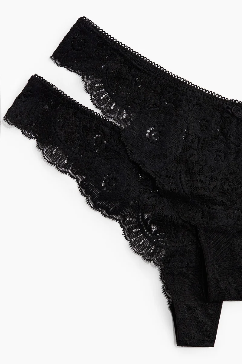 اتش اند ام سروال ثونغ من الدانتيل - عبوة من قطعتين