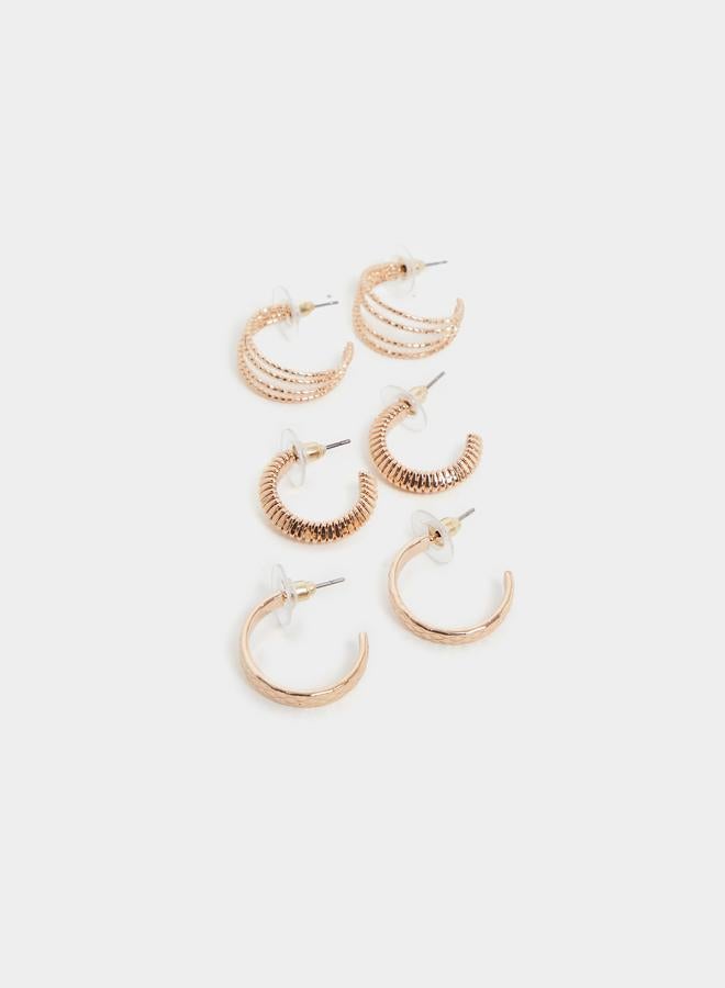 ستايلي طقم أقراط حلقية ذهبية من ستايلي من  قطع - Image 1