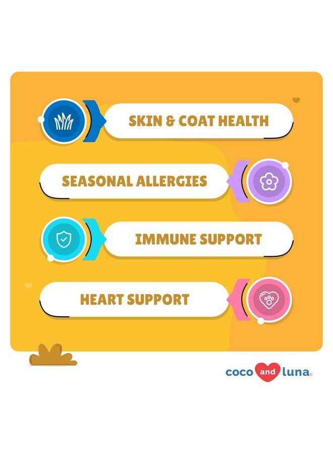 Coco and Luna Omega 3 Fish Oil for Dogs - 120 Chewable Tablets - with Omega 3, 6, and 9, Vitamin E for Dog Shedding, Itchy, Dry Skin, Joint & Heart Support  - Image 2
