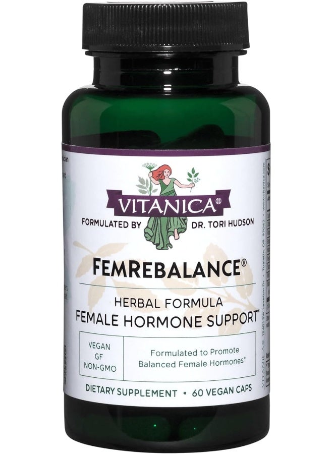 Vitanica FemRebalance, Hormone Balance Support for Women, Vegan, 60 Capsules - Image 1