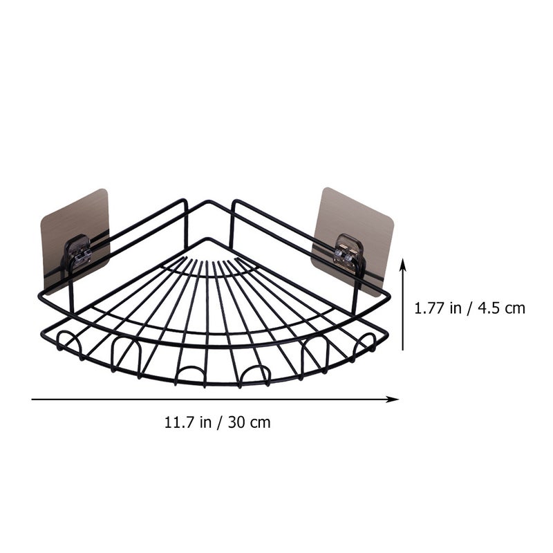 Wall-mounted No-punching Corner Shelf, Durable Triangle Design for Bathroom Storage - Image 2