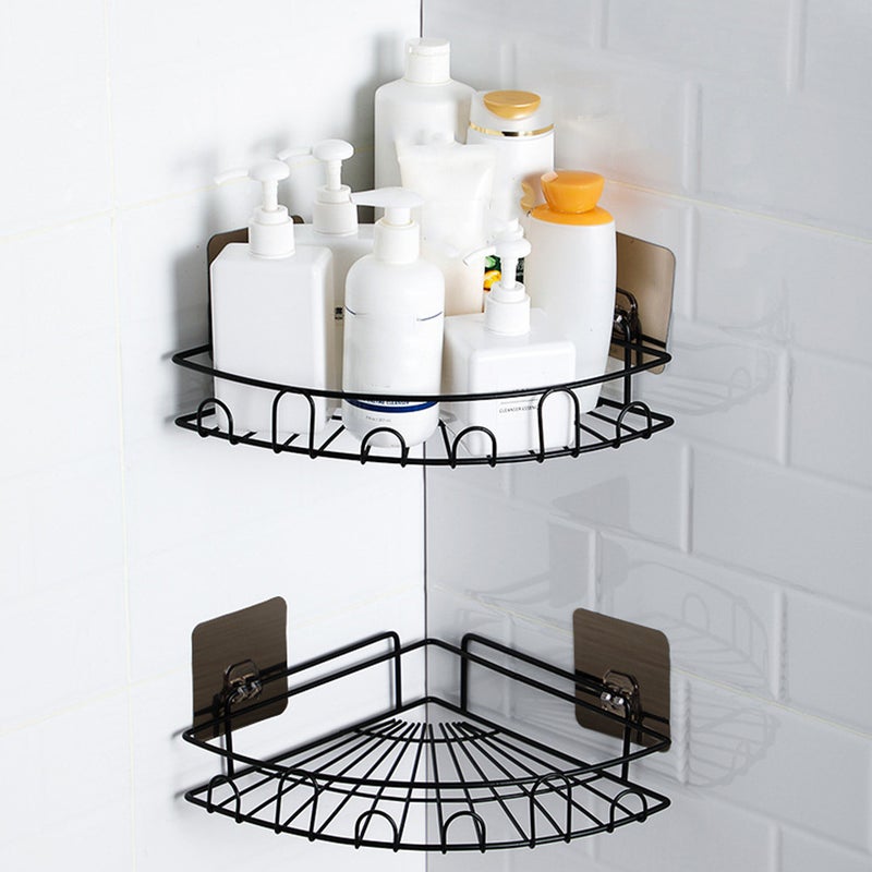 Wall-mounted No-punching Corner Shelf, Durable Triangle Design for Bathroom Storage - Image 4