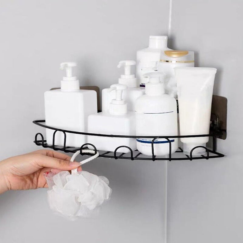 Wall-mounted No-punching Corner Shelf, Durable Triangle Design for Bathroom Storage - Image 3
