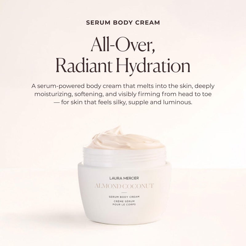 Laura Mercier Serum Body Cream, Moisturizing Serum-Infused, 48HR Hydration, Improves Skin Barrier, Soothes Dry Skin, Shea Butter and Squalane Intensely Nourishes, Almond Coconut - Image 2