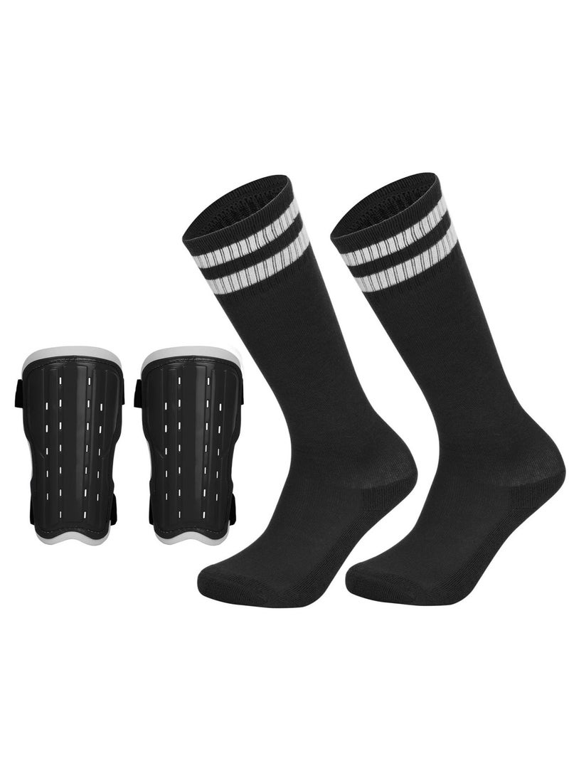 Gonice Soccer Shin Pad Over Knee Soccer Socks 2 Pairs Kids Leg Carf Protective Shin Pads Guard Board and Impact Resistant Kids - Image 1