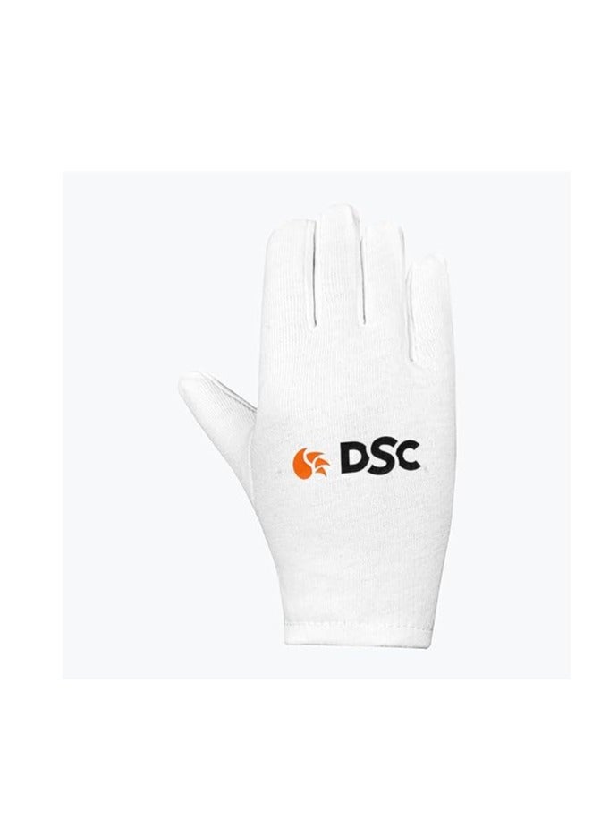 DSC Motion Cotton Palm Full Finger Cricket Batting Inner Gloves for Mens, Size - Boys, Colour - White - Image 2