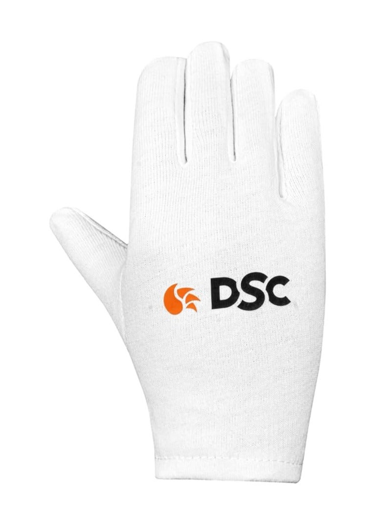 DSC Motion Cotton Palm Full Finger Cricket Batting Inner Gloves for Mens, Size - Boys, Colour - White - Image 3