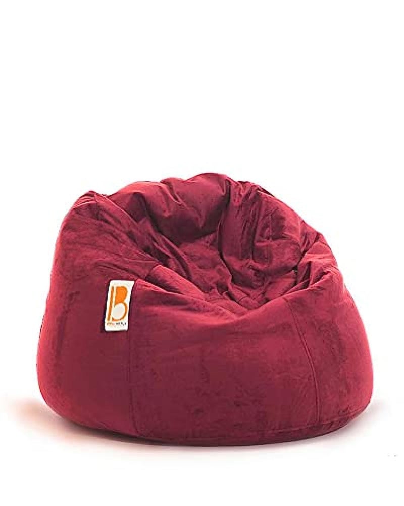 Break Pumpy Velvet Bean Bag, Red - 100x95x80cm
