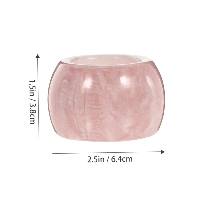 2 Pcs Marble Pattern Ceramic Electric Toothbrush Holder Toothbrush Rack Stylish Bathroom Organizer Pink Gray - Image 3