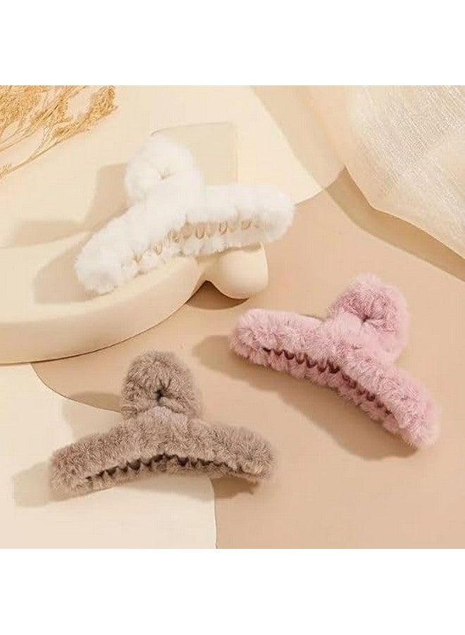 Cart Log Clutcher - Fur Claw Clips for Women - Furry Hair Accessories - Korean Style for Girls (Random) (4), Multicolor - Image 2