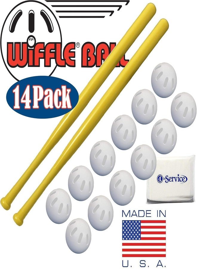 Wiffle 32" Plastic Bats 2 Pack, Wiffle Ball Baseballs Official Size 12 Pack - Image 5