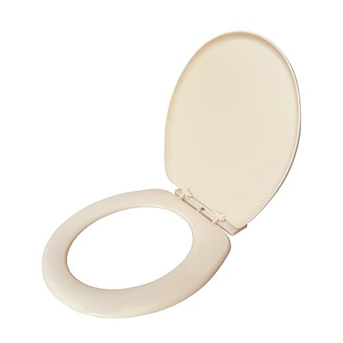 LUXART Toilet Seat Cover 17.9L x 14.5W Inc Indian Commode Oval Seat Cover With Round Edge | EWC Non Soft Close Commode Cover With Installation Kit | PP Western Toilet Cover For Bathroom Commercial Use - Image 1