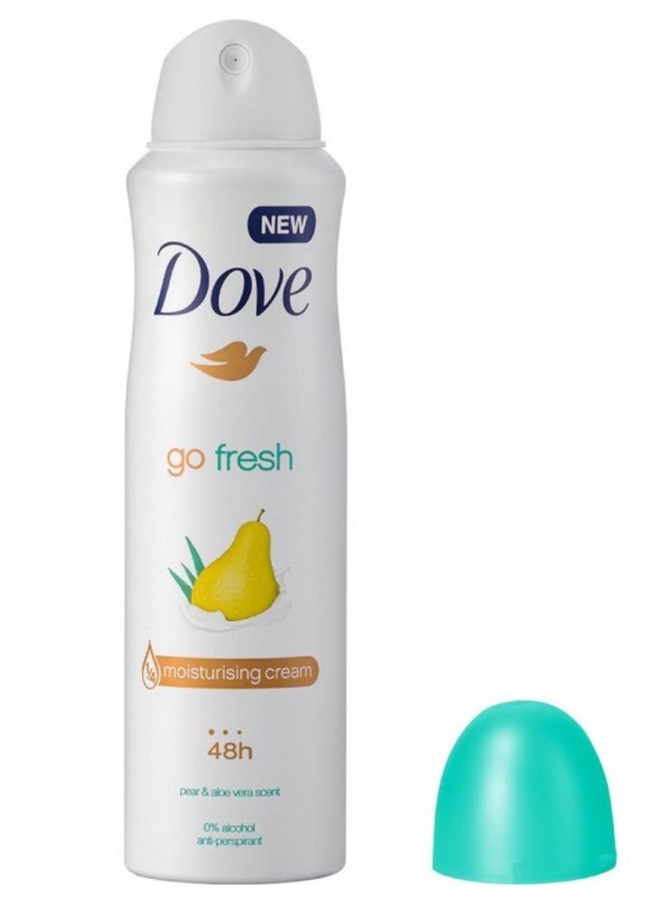 Dove Pear and cactus scented spray deodorant 150ml. Lasts for 48h
