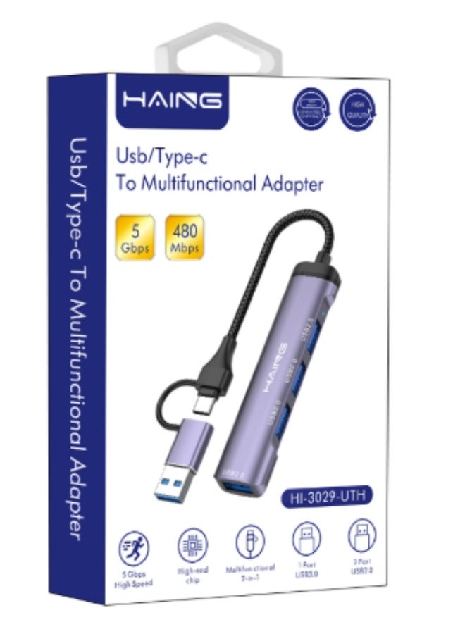 Haing Usb/Type-c To Multifunctional Adapter (HI-3029-UTH)
