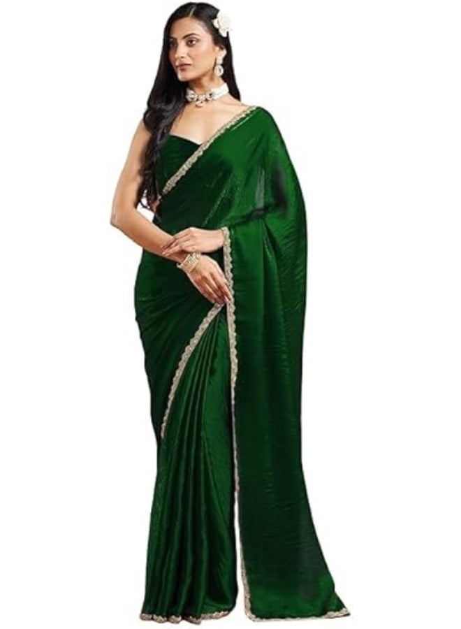 مملكة الإكسسوارات ساري شيفون نسائي ثنائي اللون (مع بلوزة) - Image 1