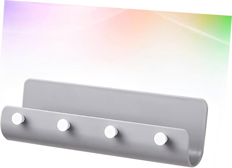 حامل مفاتيح على شكل حرف U مثبت على الحائط، رف سهل التركيب باللون الأسود - Image 4