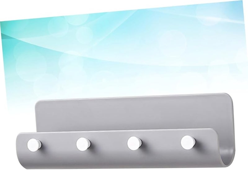 حامل مفاتيح على شكل حرف U مثبت على الحائط، رف سهل التركيب باللون الأسود - Image 5