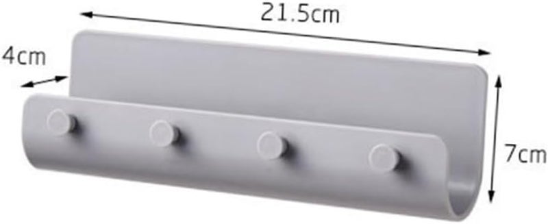 حامل مفاتيح على شكل حرف U مثبت على الحائط، رف سهل التركيب باللون الأسود - Image 3